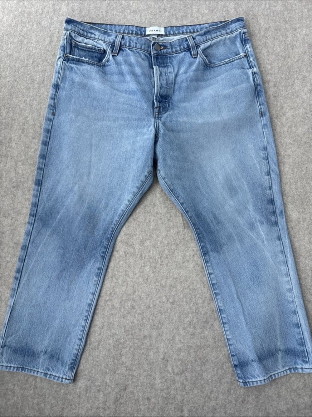 Frame Le Pixie Slouch Jeans Womens 33 LimeLight Wash Relaxed Straight Ankle